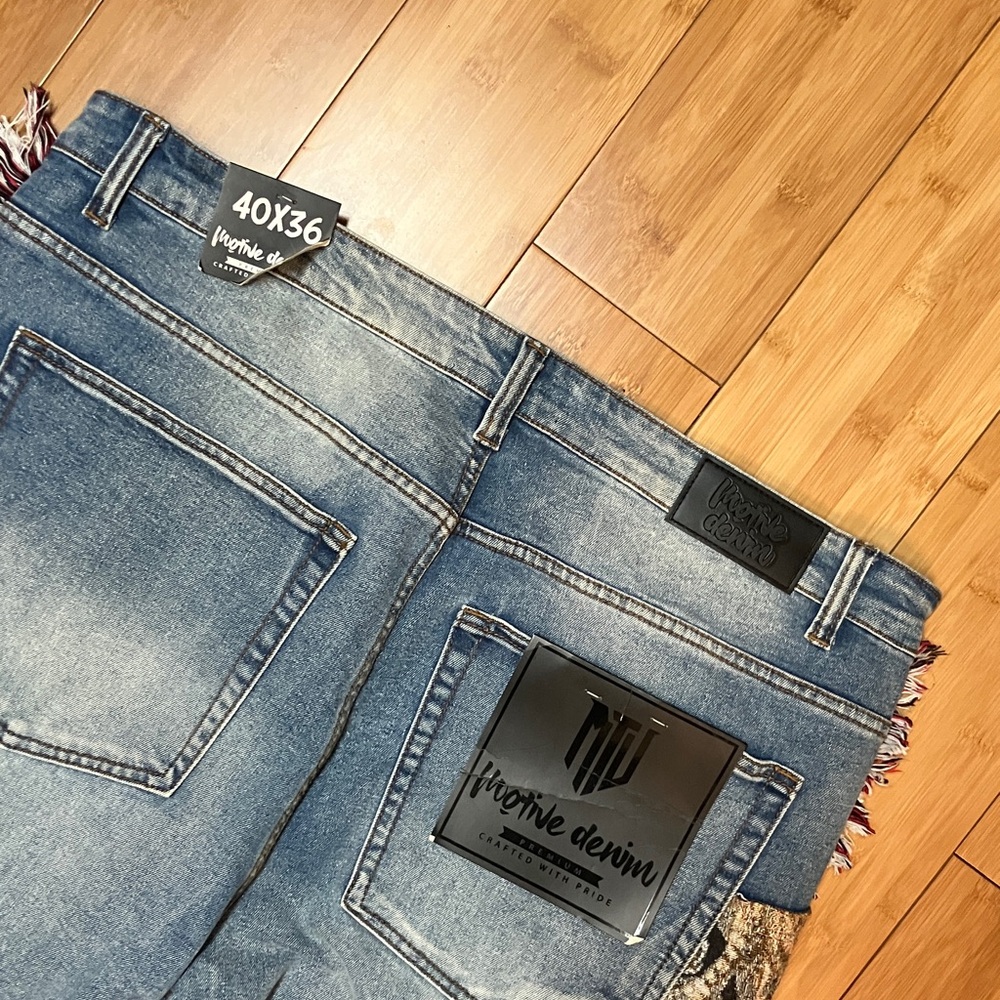 Motive Denim premium patchwork bootcut jeans NWT … - image 9